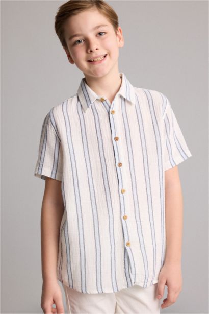 Regular Fit Striped Short Sleeve Shirt
