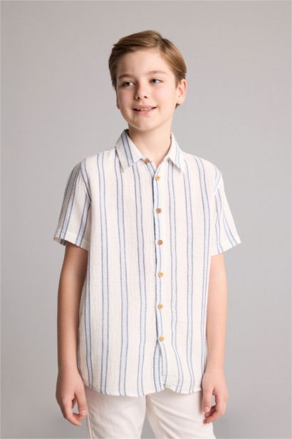Regular Fit Striped Short Sleeve Shirt