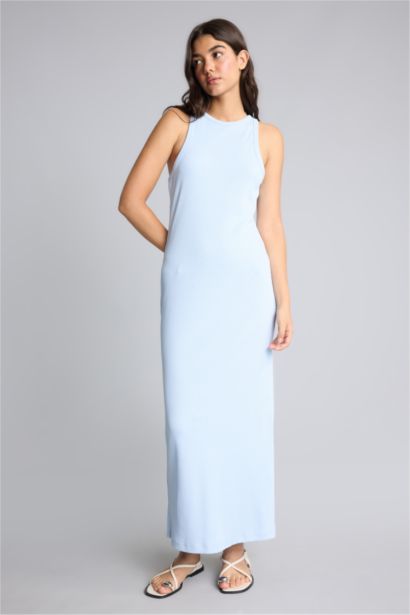Bodycon Kolsuz Ribana Maxi Elbise