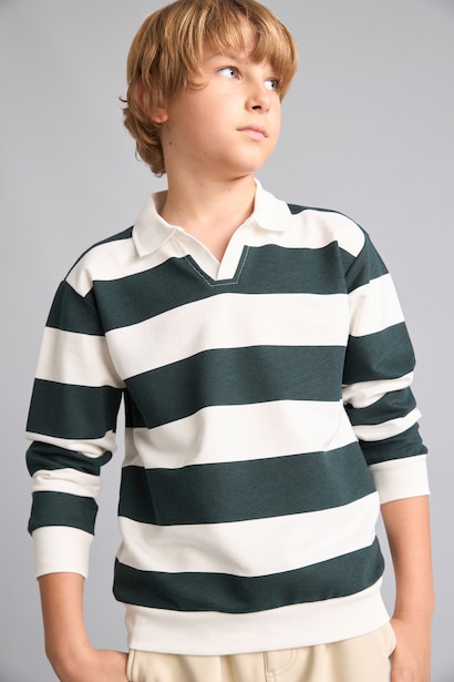Sweatshirt vert Coupe régulière pour garçon