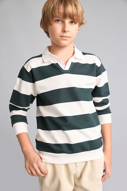 Sweatshirt vert Coupe régulière pour garçon