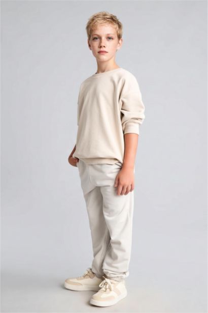 Oversize Bisiklet Yaka Sweatshirt Erkek Çocuk