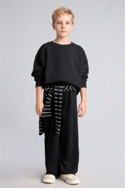 Oversize Bisiklet Yaka Sweatshirt Erkek Çocuk
