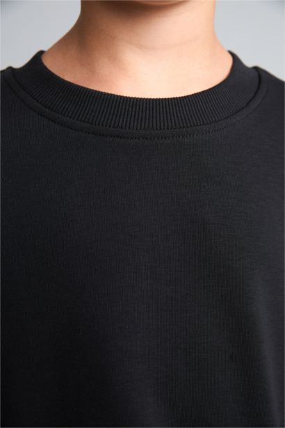 Oversize Bisiklet Yaka Sweatshirt Erkek Çocuk