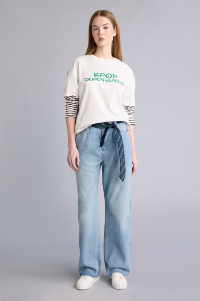 Kpop - Demon Hunters Oversıze Sırt Baskılı Tişört