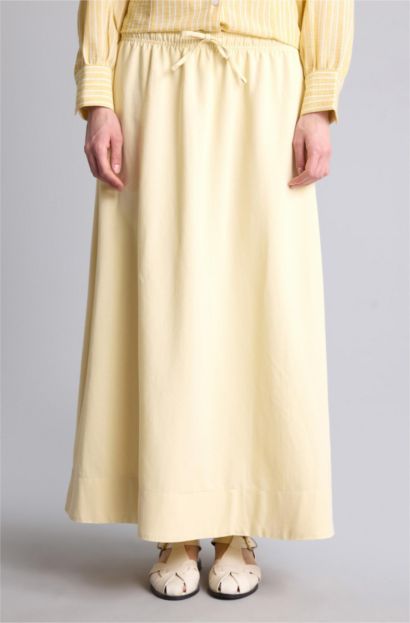 A Kesim Keten Karışımlı Maxi Etek