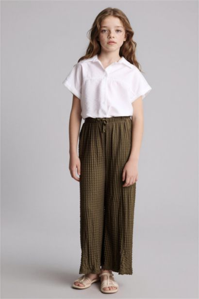 Wıde Leg Krinkıl Pantolon Kız Çocuk