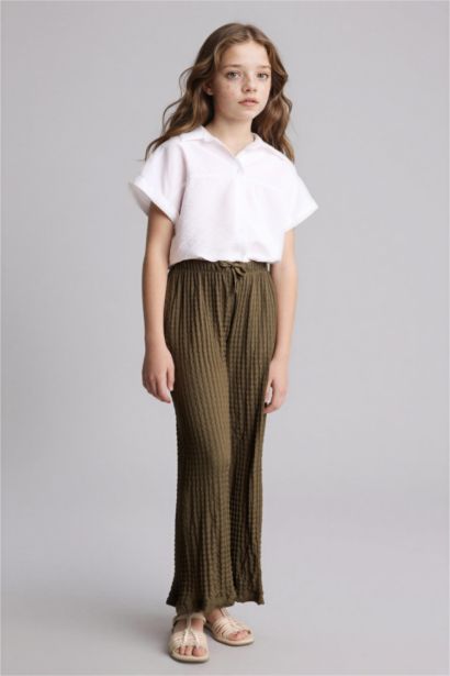 Wıde Leg Krinkıl Pantolon Kız Çocuk
