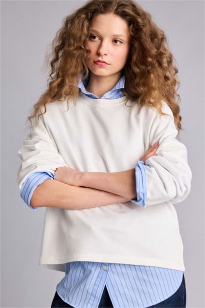 Oversize Crew Neck Long Sleeve T-Shirt