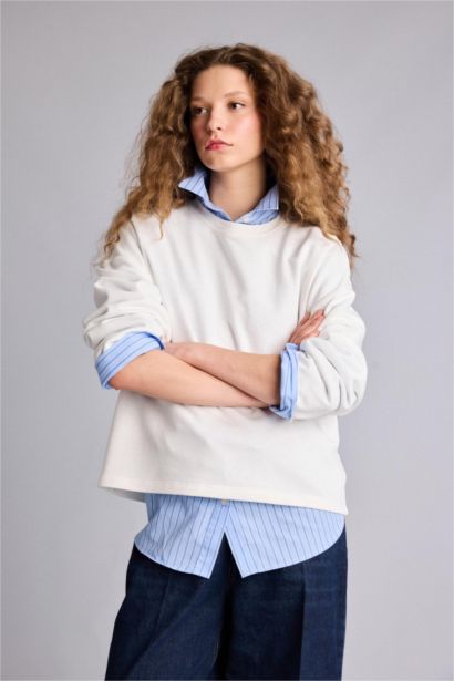 Oversize Crew Neck Long Sleeve T-Shirt