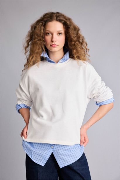 Oversize Crew Neck Long Sleeve T-Shirt