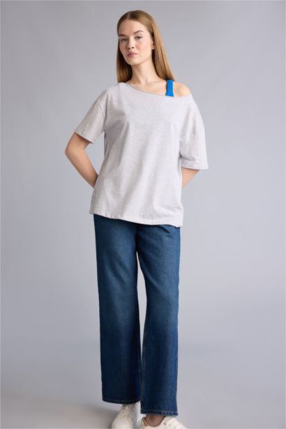 تيشيرت اوفر سايز نص كم