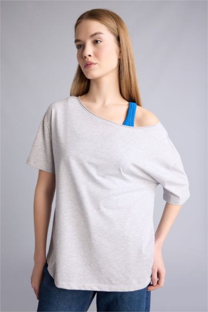 تيشيرت اوفر سايز نص كم