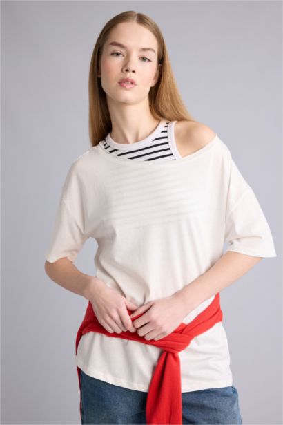 تيشيرت اوفر سايز نص كم