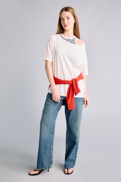 تيشيرت اوفر سايز نص كم