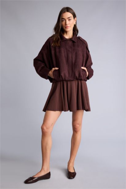 قمصلة نفخ بياقة قميص مبطن