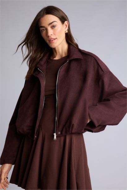 قمصلة نفخ بياقة قميص مبطن