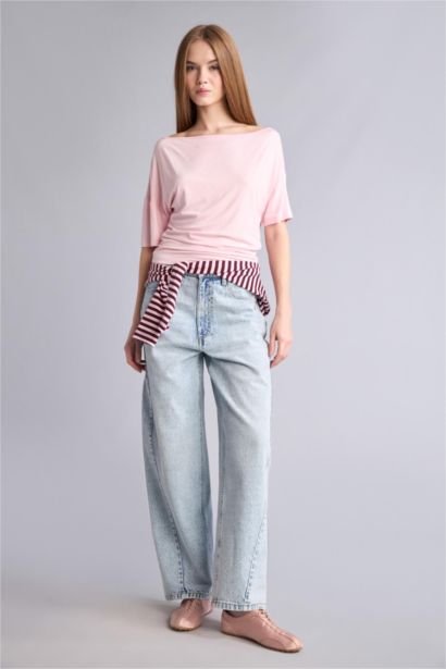 Loose Açık Omuzlu Tişört