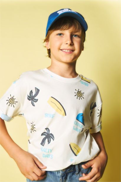 Boy 100% Cotton Oversize Safari Print T-Shirt