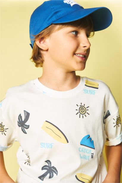 Boy 100% Cotton Oversize Safari Print T-Shirt