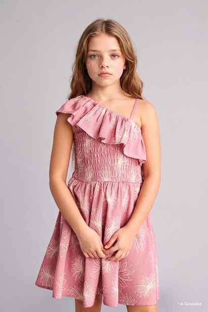 Girl Sleeveless Woven Dress