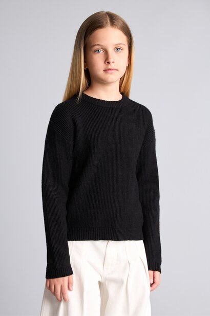 Pull à col rond pour fille Coupe régulière