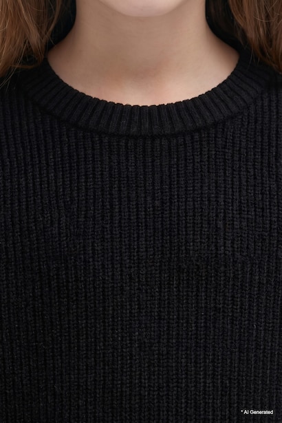 Pull à col rond pour fille Coupe régulière