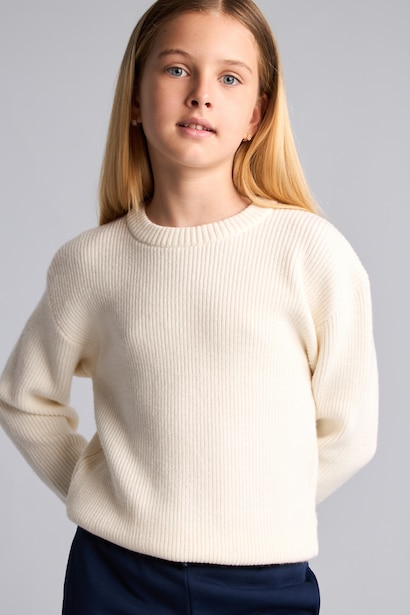 Pull à col rond pour fille Coupe régulière