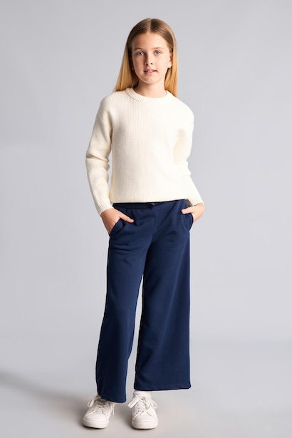 Pull à col rond pour fille Coupe régulière