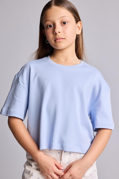 Girl Crew Neck Short-Sleeved T-Shirt