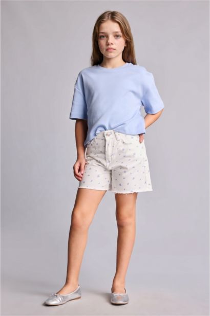 Girl Crew Neck Short-Sleeved T-Shirt