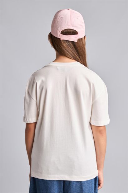 Girl Crew Neck Printed Short Sleeve T-Shirt