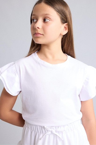 Girl Regular Fit Cotton Crew Neck Short Sleeve T-Shirt