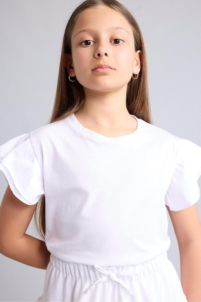 Girl Regular Fit Cotton Crew Neck Short Sleeve T-Shirt