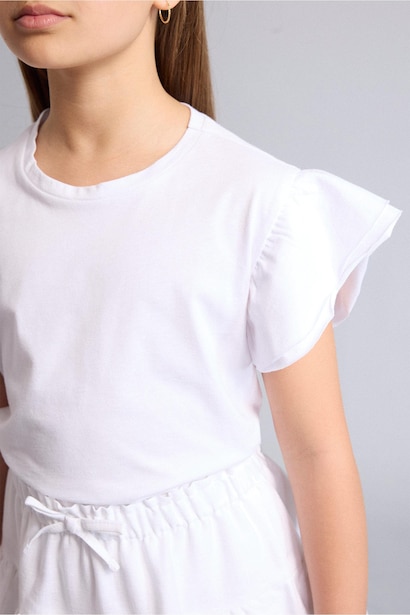 Girl Regular Fit Cotton Crew Neck Short Sleeve T-Shirt