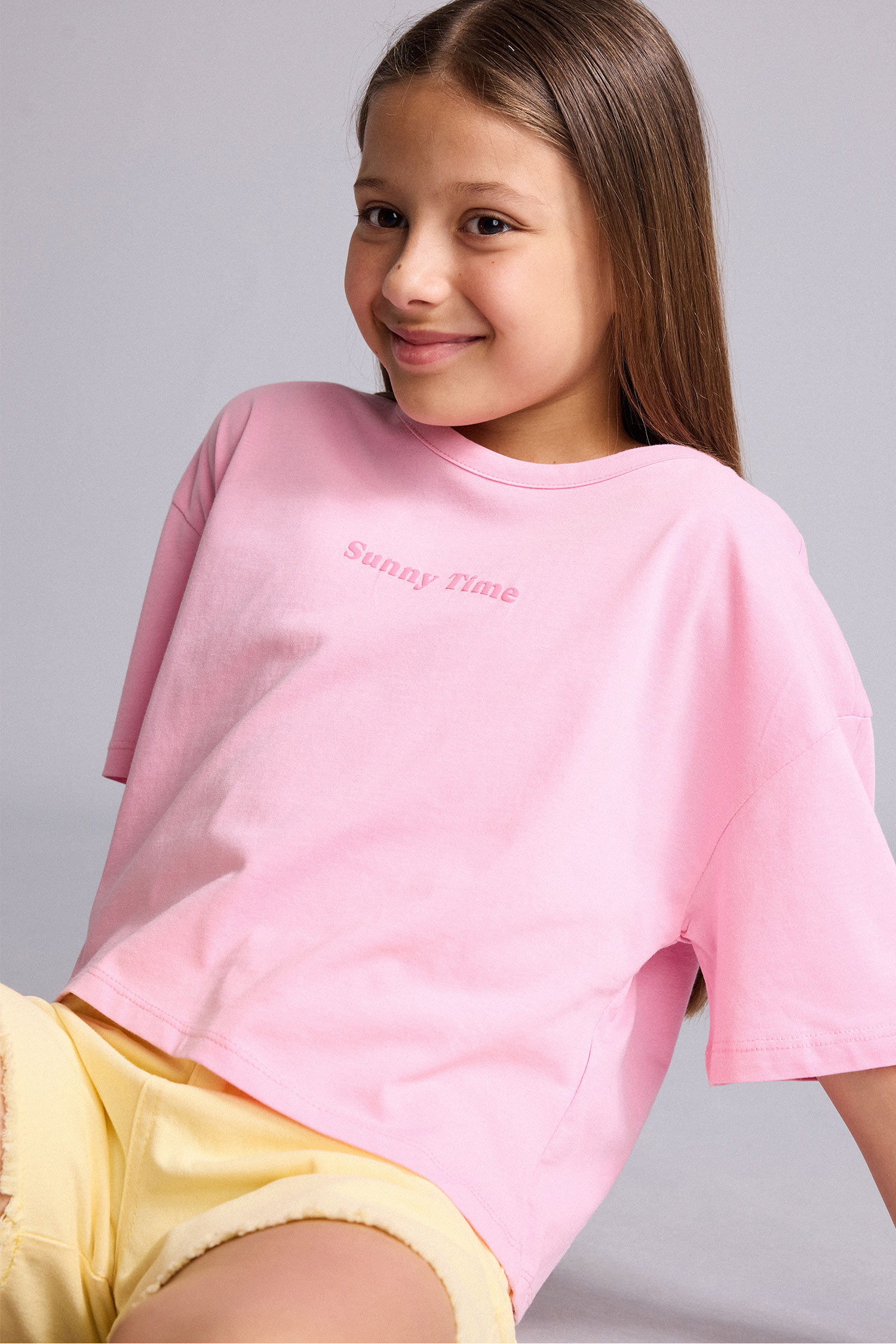 Girl Crew Neck Printed Short Sleeve T-Shirt