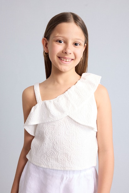 T-shirt floral à manches courtes pour fille