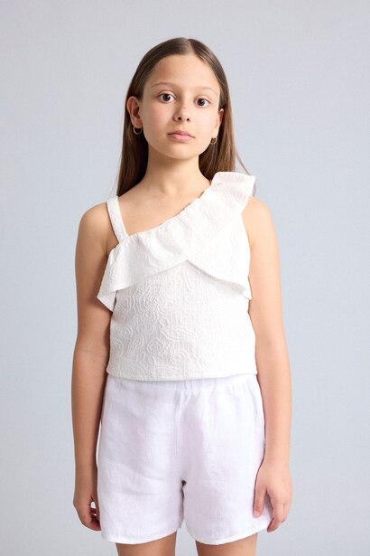 T-shirt floral à manches courtes pour fille