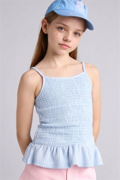 Girl Crinkle Fabric Tank Top