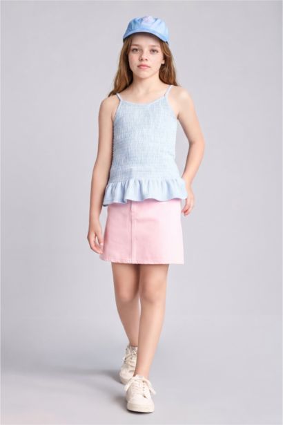 Girl Crinkle Fabric Tank Top