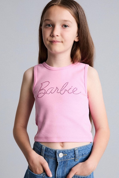 Girl Barbie Crew Neck Tank Top