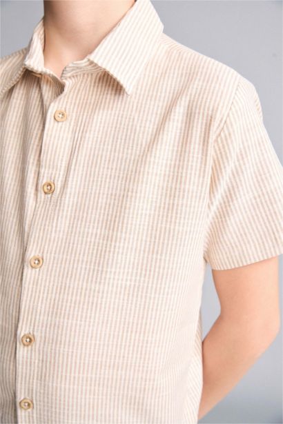 Regular Fit Striped Short Sleeve Shirt
