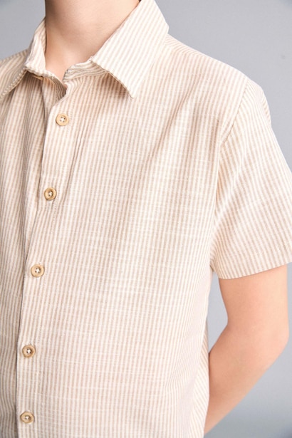 Chemise rayée à manches courtes Coupe régulière pour garçon