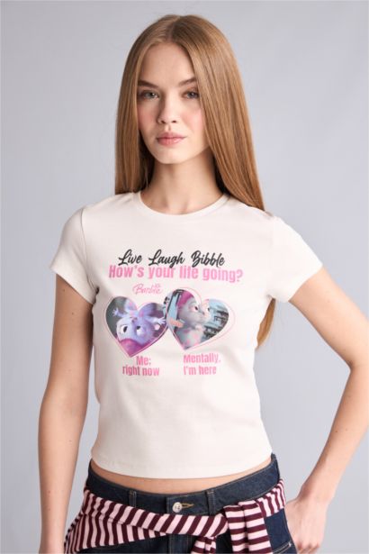 Barbie Baskılı Kız Çocuk Tişört