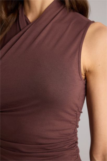 Slım Fıt Wrap Yaka Atlet