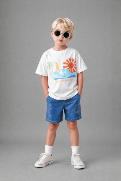 Baby Boy Cotton 2 Piece Tropical Print Set