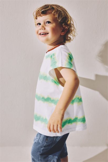 Baby Boy Crew Neck Patterned Tank Top