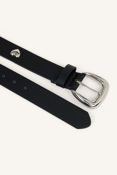 Woman Rectangle Clasp Faux Leather Jean Belt