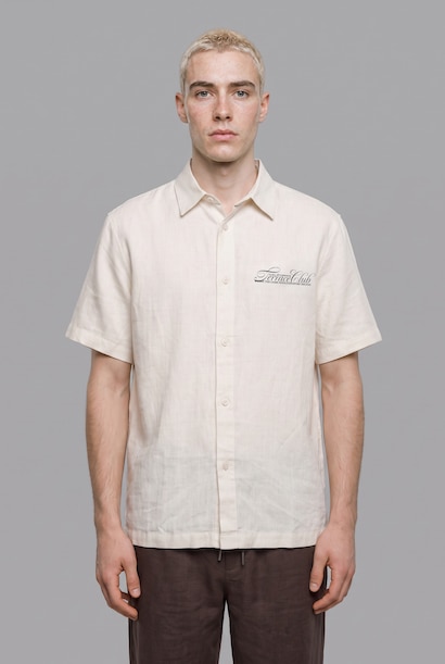 Boxy Fit Linen Blended Short Sleeve Shirt