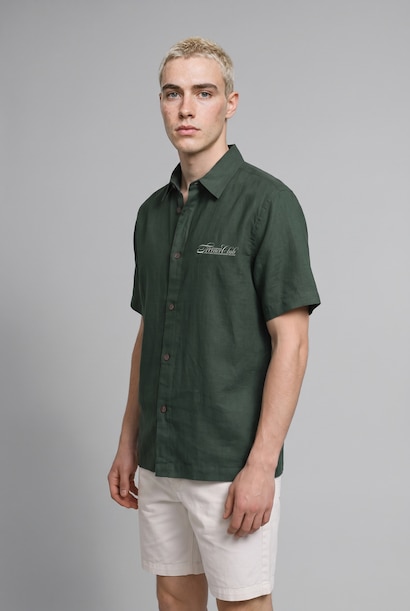 Boxy Fit Linen Blended Short Sleeve Shirt